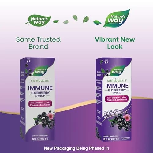 Nature's Way Sambucus Immune Elderberry Syrup 480ml (16 Fl Oz) | Daily Immune Support with Vitamin C & Zinc thumbnail 2
