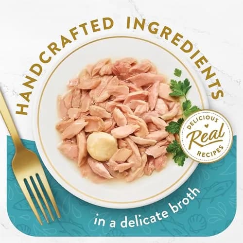 Fancy Feast Appetizers Light Meat Tuna & Scallop Cat Food Topper 1.1 oz Trays (Pack of 20) | Grain-Free Broth for Cats thumbnail 2