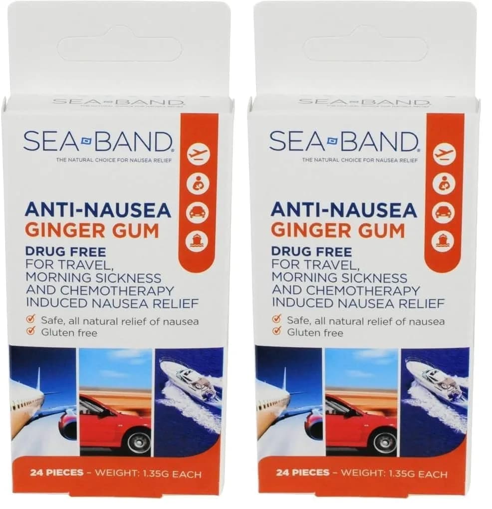 Sea-Band Anti-Nausea Ginger Gum for Motion & Morning Sickness | Fast-Acting, Natural Relief for Travel & Pregnancy - main product image
