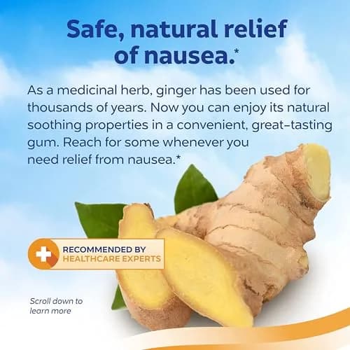 Sea-Band Anti-Nausea Ginger Gum for Motion & Morning Sickness | Fast-Acting, Natural Relief for Travel & Pregnancy thumbnail 3