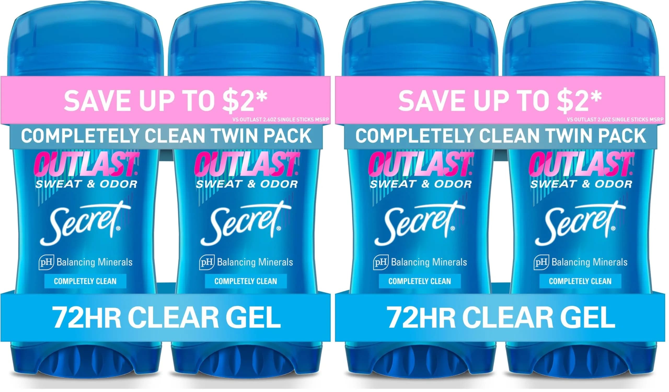 Secret Outlast Antiperspirant Deodorant for Women, 2.6 oz (74g) Gel | 72-Hour Sweat & Odor Protection - main product image