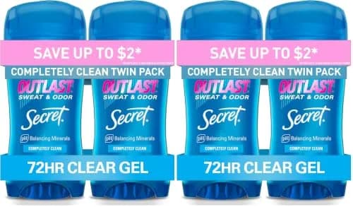 Secret Outlast Antiperspirant Deodorant for Women, 2.6 oz (74g) Gel | 72-Hour Sweat & Odor Protection thumbnail 1