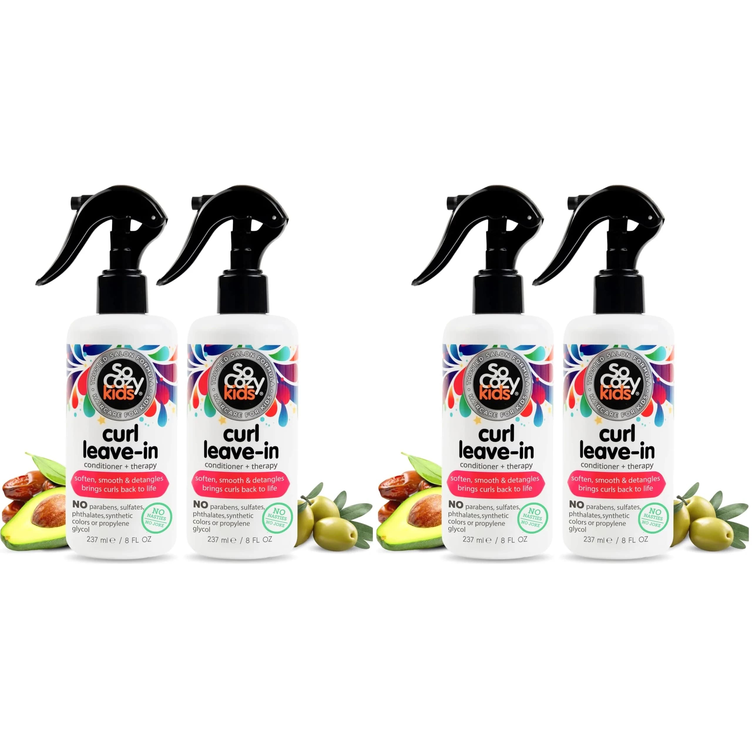 SO COZY Kids Curl Leave In Conditioner Spray 156ml (5.2 Fl Oz) | Detangles & Defines Curls — Blanco