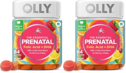 OLLY Prenatal Multivitamin Gummy Sweet Citrus Flavored 168 Count (84 Count Pack of 2) | Supports Mommy & Baby Wellness with Folic Acid & DHA thumbnail 1
