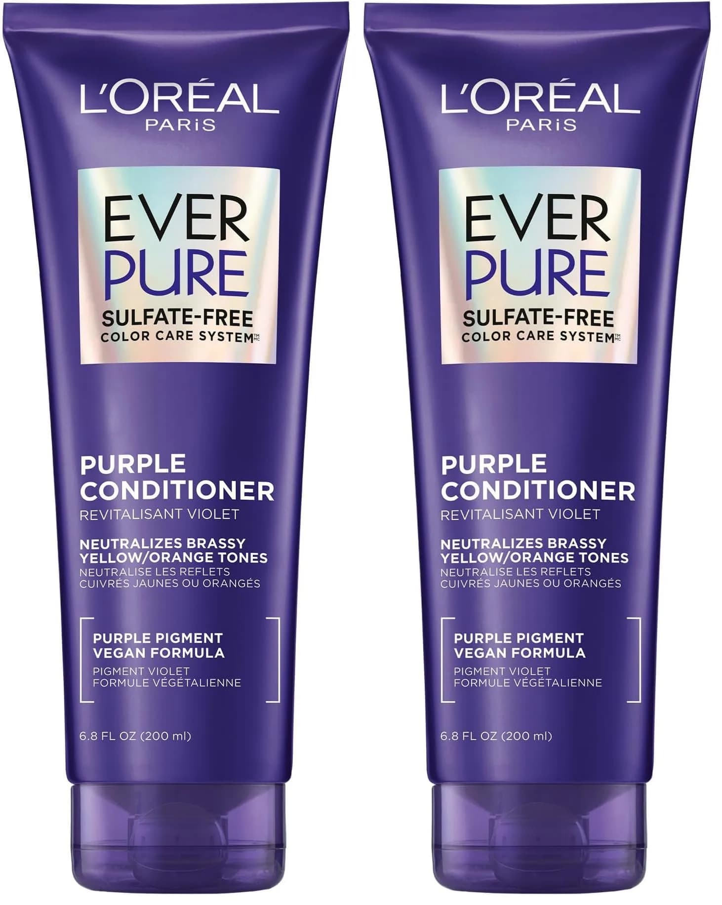 L'Oreal Paris EverPure Brass Toning Purple Conditioner 400ml (13.6 Fl Oz) | Sulfate-Free Toning for Blonde Hair - main product image