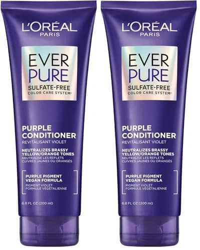 L'Oreal Paris EverPure Brass Toning Purple Conditioner 400ml (13.6 Fl Oz) | Sulfate-Free Toning for Blonde Hair thumbnail 1