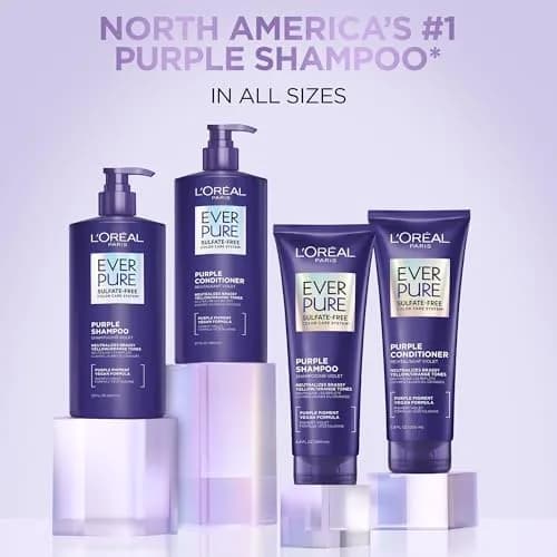 L'Oreal Paris EverPure Brass Toning Purple Conditioner 400ml (13.6 Fl Oz) | Sulfate-Free Toning for Blonde Hair thumbnail 8