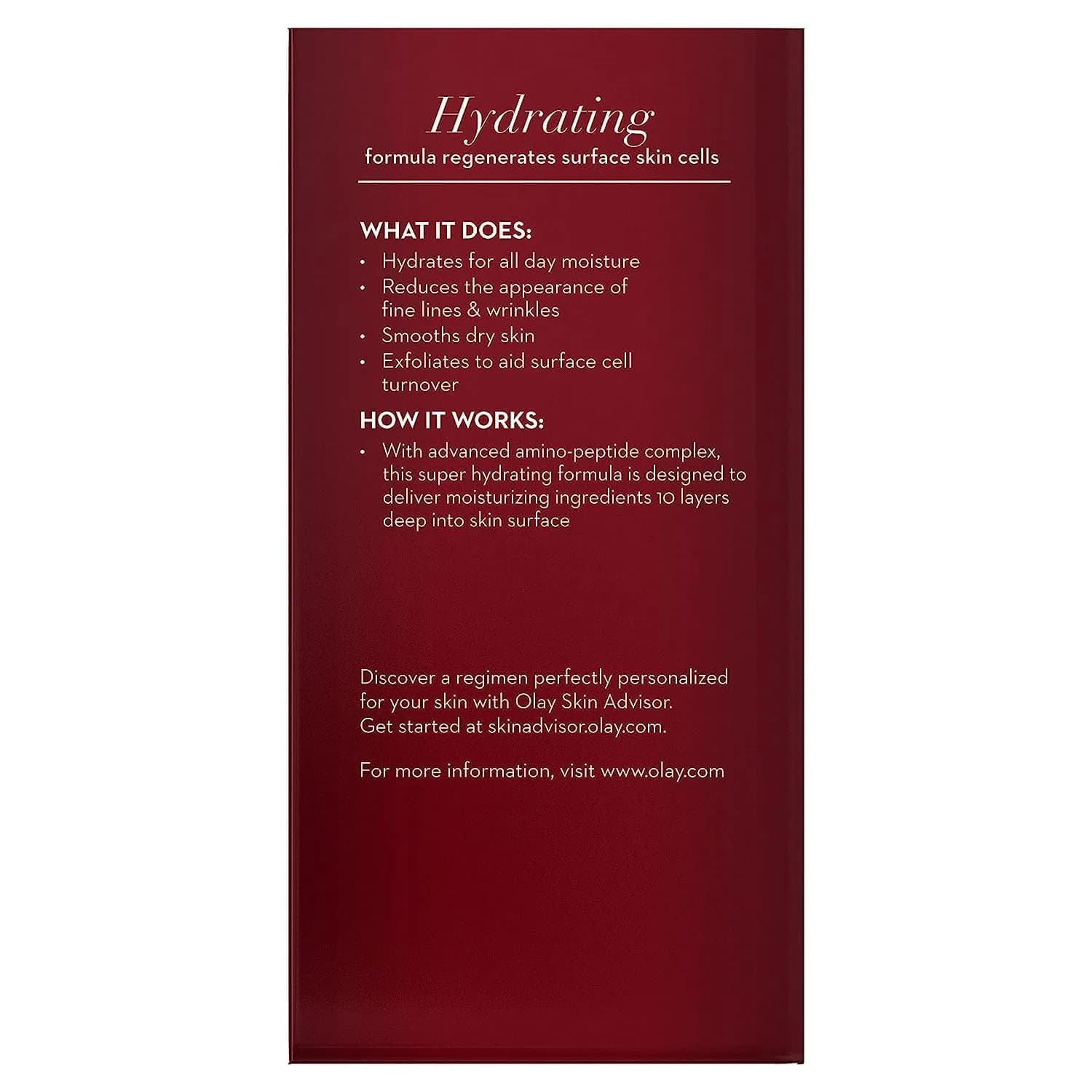 Olay Regenerist Deep Hydration Regenerating Cream Moisturizer 100ml (3.4 Fl Oz) | Amino-Peptide Complex for All Skin Types - view 3