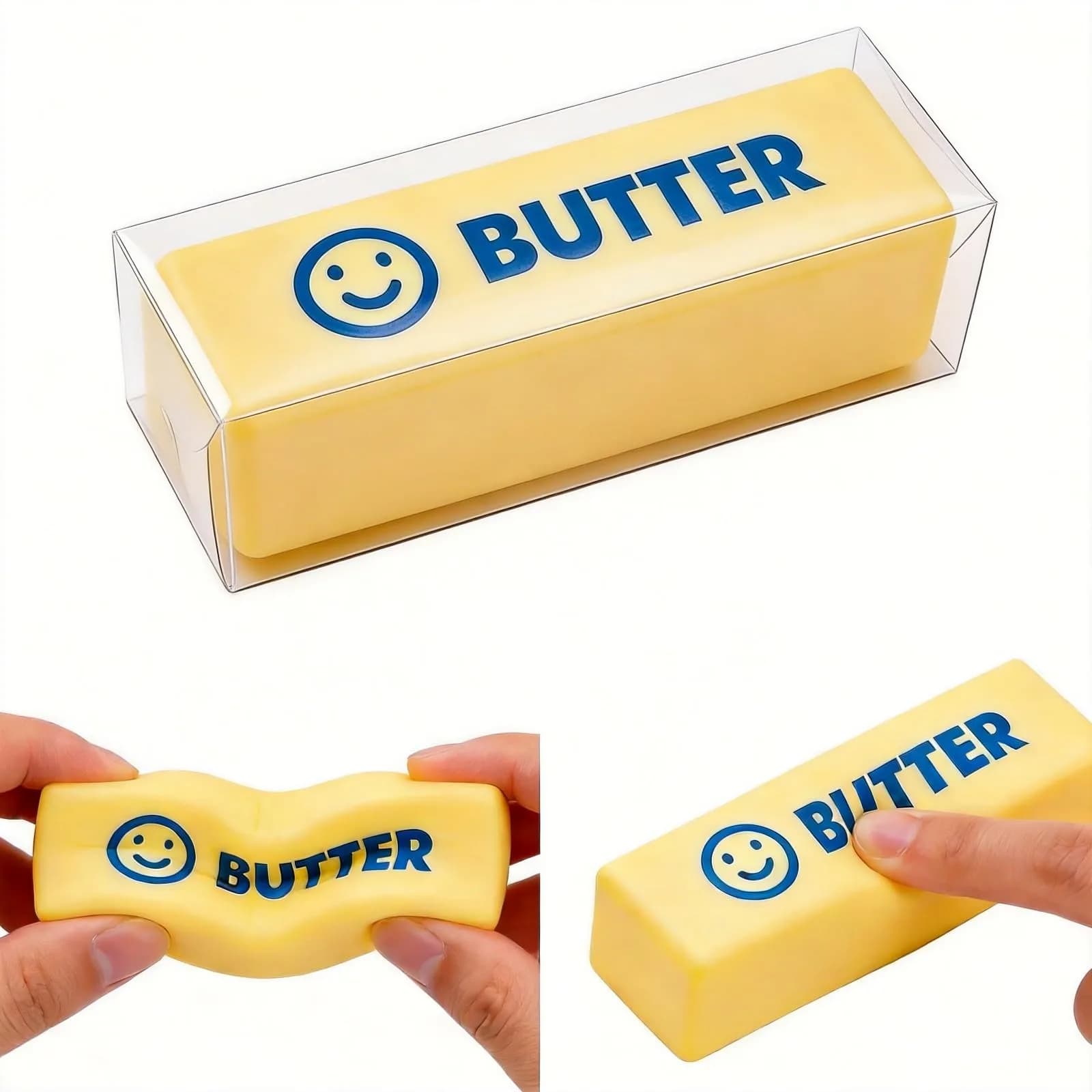 Midou Dumpling Squishy Butter Toy with Smile Face - 5.5 inch Slow Rising Stress Relief Fidget Toy - main product image