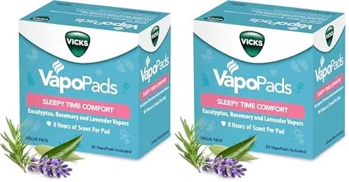 Vicks VapoPads Sleepy Time Comfort 40-Pack (1.5 oz / 42 g) | Rosemary, Lavender, Eucalyptus Scents thumbnail 1