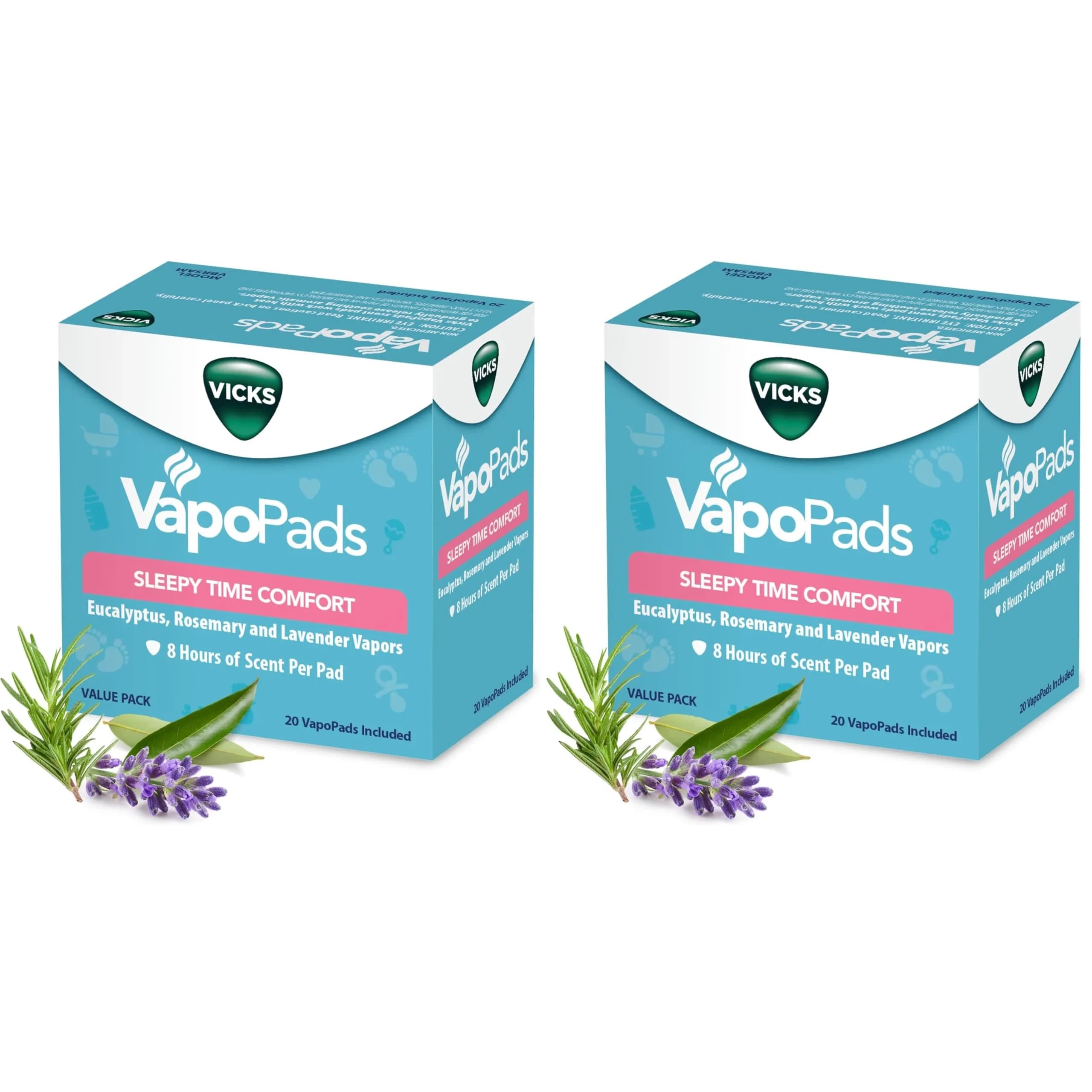 Vicks VapoPads Sleepy Time Comfort 40-Pack (1.5 oz / 42 g) | Rosemary, Lavender, Eucalyptus Scents - main product image