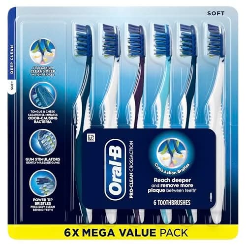 Oral-B Pro Clean Cross Action Toothbrushes 6 Count | Deep Plaque Removal (70-120c) thumbnail 7