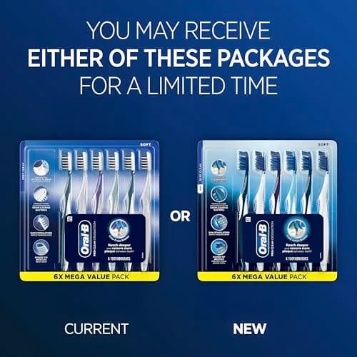 Oral-B Pro Clean Cross Action Toothbrushes 6 Count | Deep Plaque Removal (70-120c) thumbnail 2
