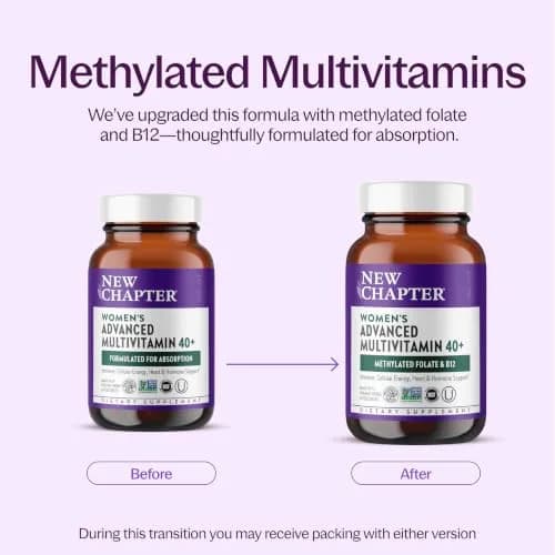 New Chapter Women's Multivitamin 40+ Advanced Formula for Heart, Hormone, Immune & Energy Support with Fermented B Vitamins +D3 (96 Count Pack of 2) | Organic Non-GMO thumbnail 3