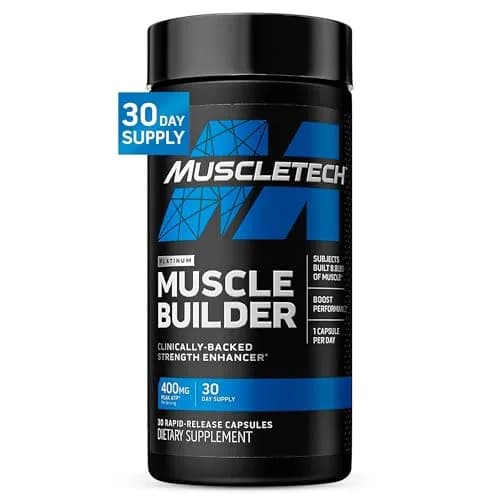 MuscleTech Platinum Muscle Builder Nitric Oxide Booster 400mg Peak ATP 120 Capsules (60 Count x 2) | Clinically Backed for Strength & Performance thumbnail 1