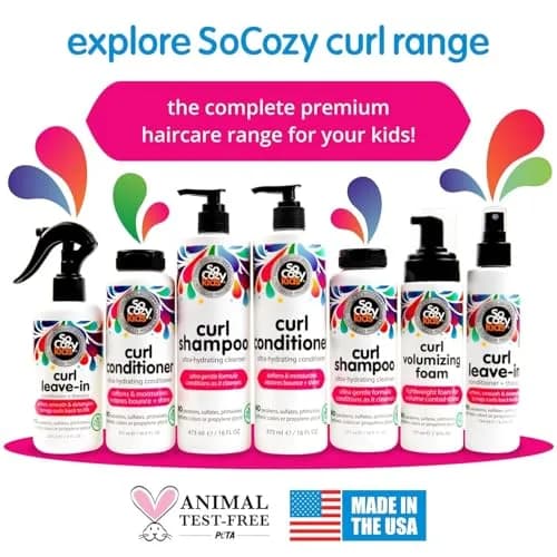 SoCozy Curl Shampoo for Kids Curly Hair (32 Fl Oz / 946ml) Gentle Hydrating Cleanser | Keratin, Plum Seed Oil & Olive Oil thumbnail 6