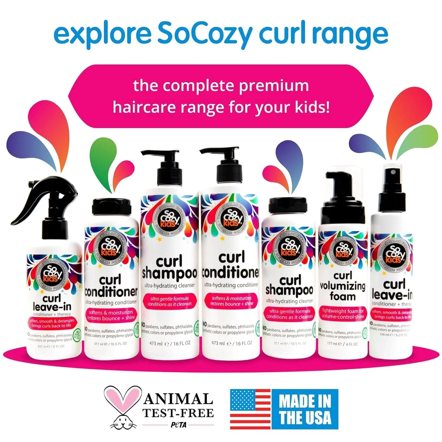 SoCozy Curl Shampoo for Kids Curly Hair (32 Fl Oz / 946ml) Gentle Hydrating Cleanser | Keratin, Plum Seed Oil & Olive Oil - view 6