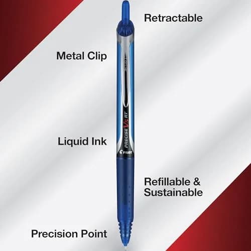PILOT Precise V5 RT Rolling Ball Pens, 4 Count (Pack of 2) | Extra Fine Point 0.5mm, Black/Blue/Red/Green thumbnail 5