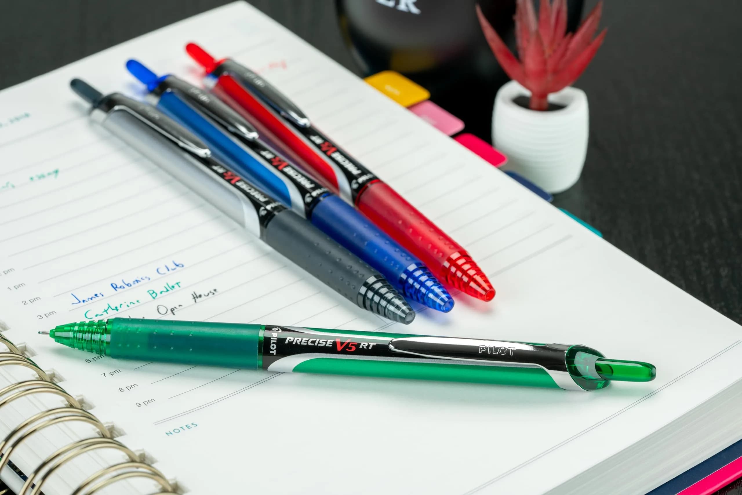 PILOT Precise V5 RT Rolling Ball Pens, 4 Count (Pack of 2) | Extra Fine Point 0.5mm, Black/Blue/Red/Green - view 7