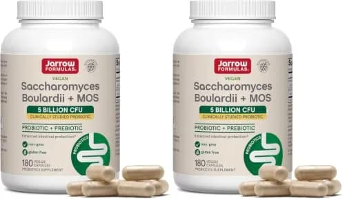 Jarrow Formulas Saccharomyces Boulardii + MOS Probiotic 5 Billion CFU 360 Count (Pack of 2) | Digestive Health Support thumbnail 1