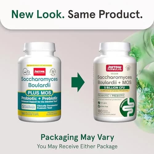 Jarrow Formulas Saccharomyces Boulardii + MOS Probiotic 5 Billion CFU 360 Count (Pack of 2) | Digestive Health Support thumbnail 2