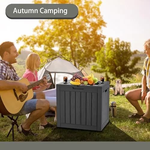 PATIOEASY 30GAL Waterproof Resin Deck Box UV-Resistant Lockable Outdoor Storage Chest Black thumbnail 9