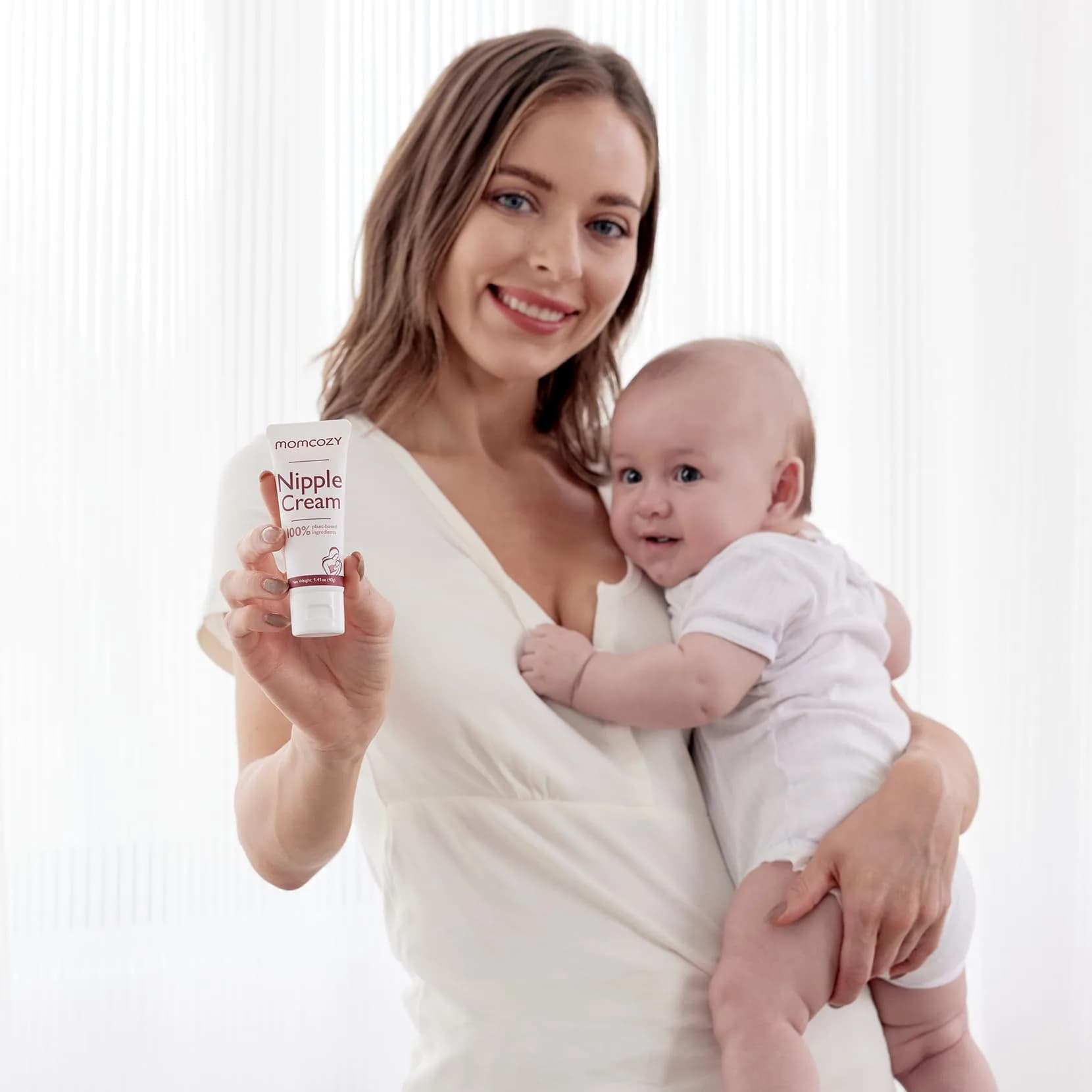 Momcozy Nipple Cream Safe for Breastfeeding, Lanolin-Free Nipple Balm 2.82 oz (Pack of 2) | Plant-Based Soothing Cream for Nursing Moms - view 7