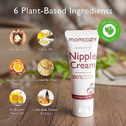 Momcozy Nipple Cream Safe for Breastfeeding, Lanolin-Free Nipple Balm 2.82 oz (Pack of 2) | Plant-Based Soothing Cream for Nursing Moms thumbnail 2