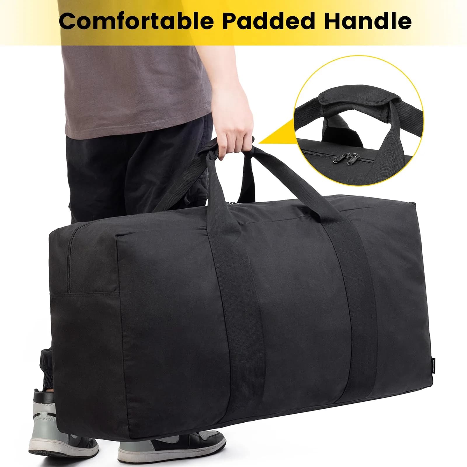 Vorspack Extra Large 100L Black Duffle Bag for Travel - Pack of 2 - view 4