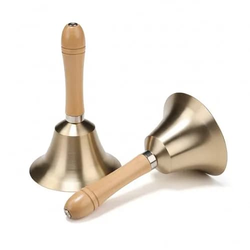 TDOCK Super Loud Solid Brass Hand Call Bell 7.9cm (3.15 Inch) Diameter | Classic Wedding & Prayer Bell thumbnail 1
