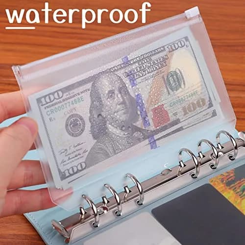 Antner A6 Binder Pockets 24 Pack Clear Zipper Folders with 6 Holes | Waterproof PVC Document Pouch Filing Bags thumbnail 4