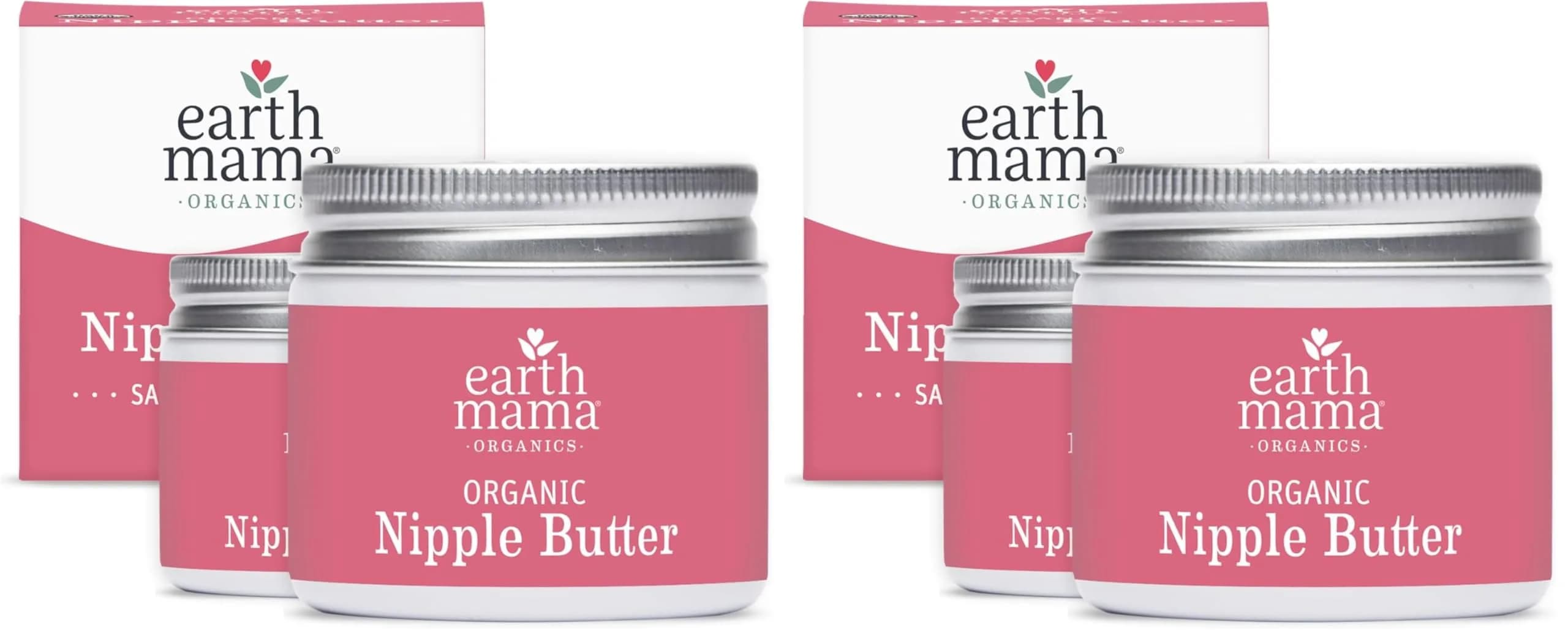 Earth Mama Organic Nipple Butter™ Cream 2 fl oz (8 fl oz Total) | USDA Organic, Lanolin-Free, Safe for Breastfeeding & Pumping