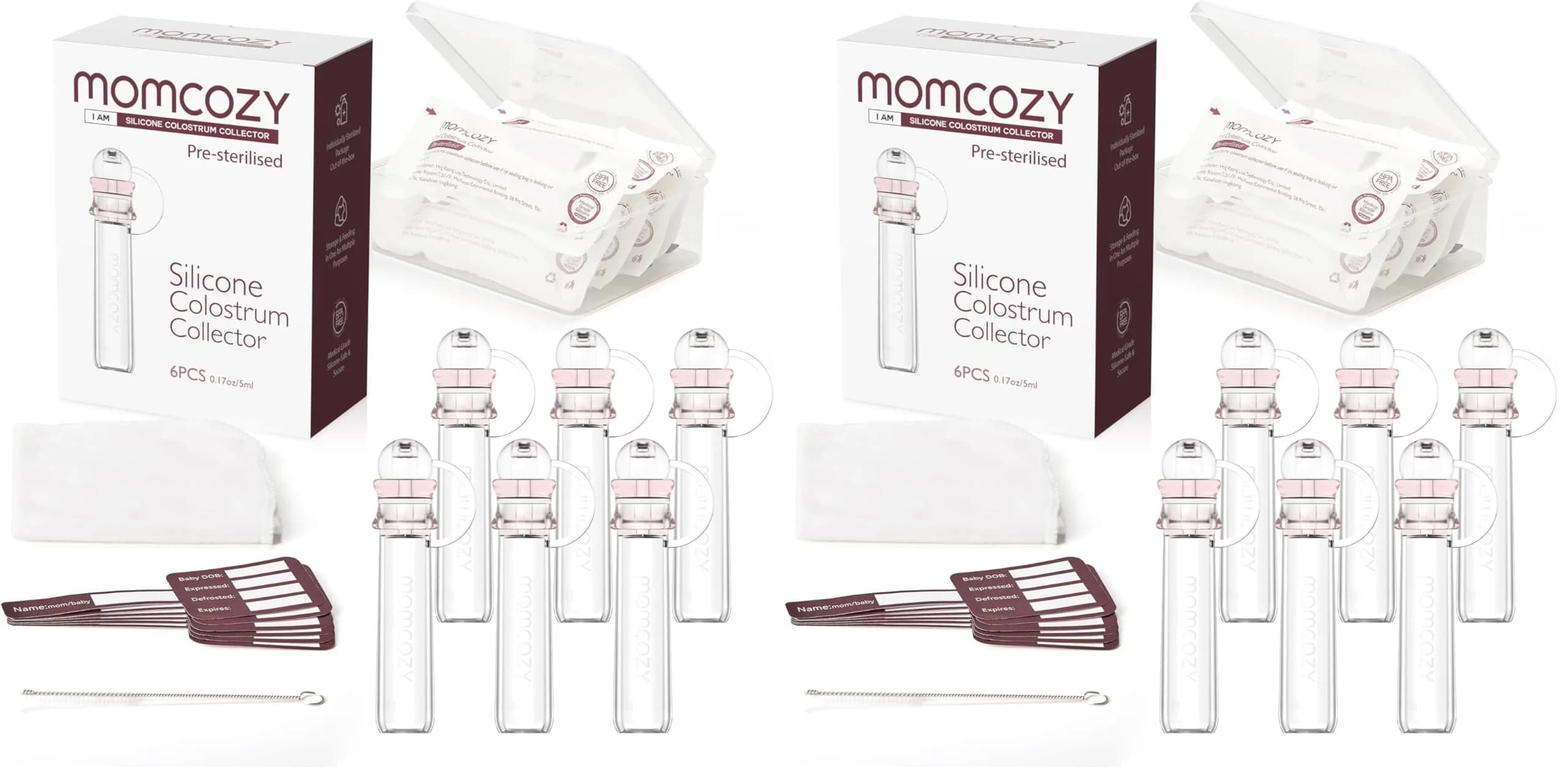 Momcozy Colostrum Collector 5ml (0.17 Fl Oz) — 12-Pack Set | Reusable BPA-Free Silicone for Breast Milk Collection - main product image