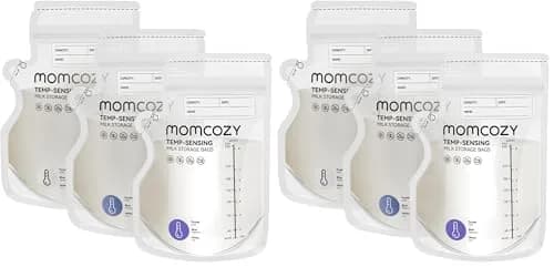 Momcozy Easy Pour Breastmilk Storage Bags 8oz (240ml) | Temp-Sensing Color Change, 120 Count (Pack of 2) thumbnail 1