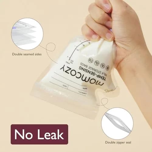 Momcozy Easy Pour Breastmilk Storage Bags 8oz (240ml) | Temp-Sensing Color Change, 120 Count (Pack of 2) thumbnail 6