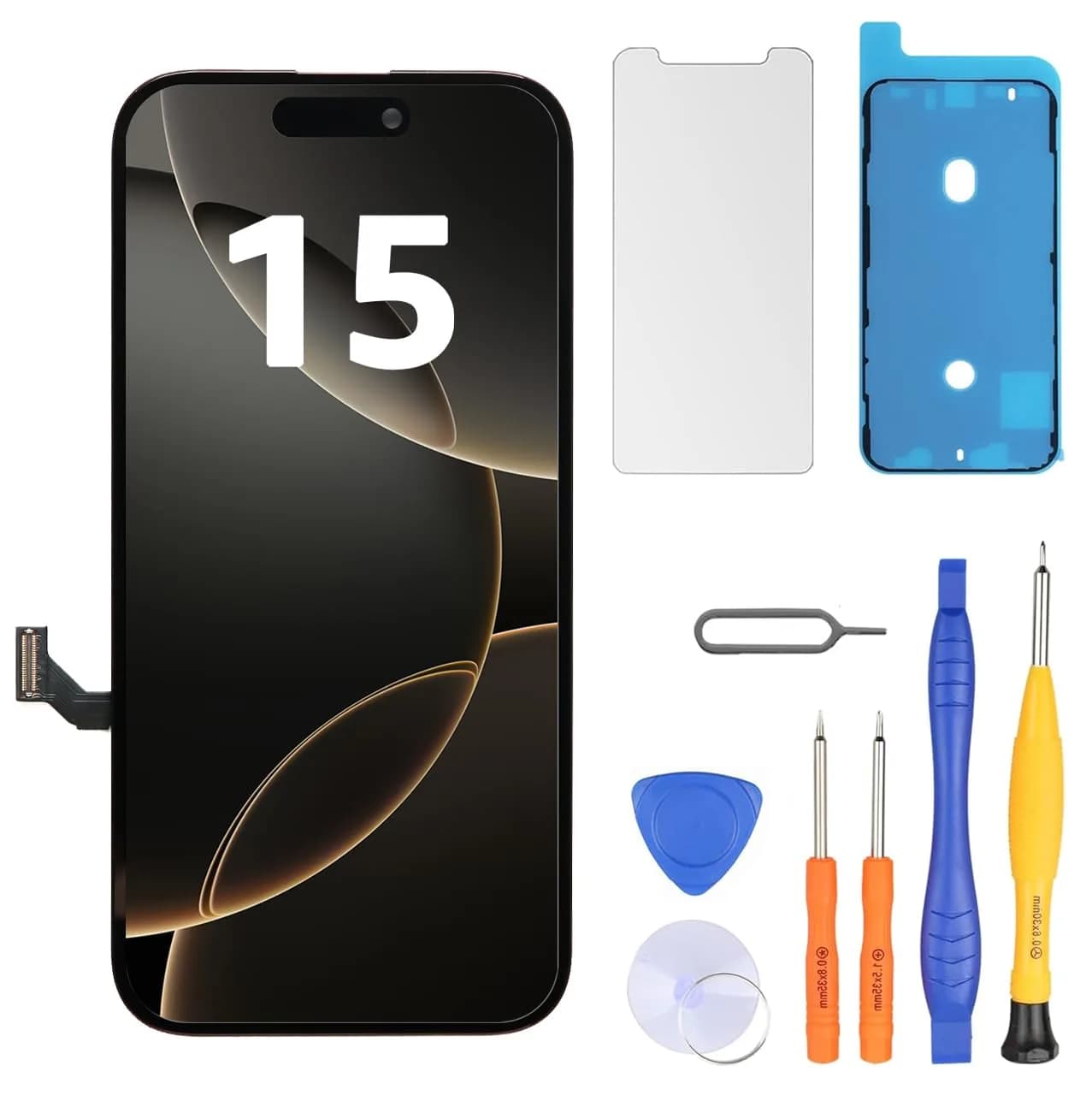 LL TRADER iPhone 15 6.1" FHD LCD Display Screen Replacement with Repair Kit - main product image