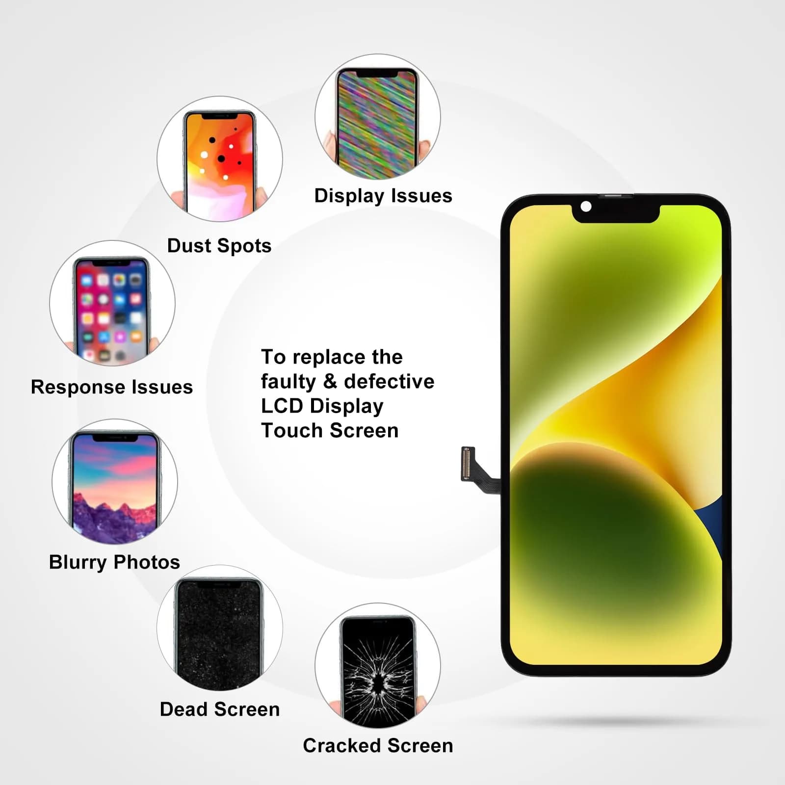 LL TRADER 6.7" FHD LCD Display for iPhone 14 Plus Screen Replacement with Repair Kit - view 3