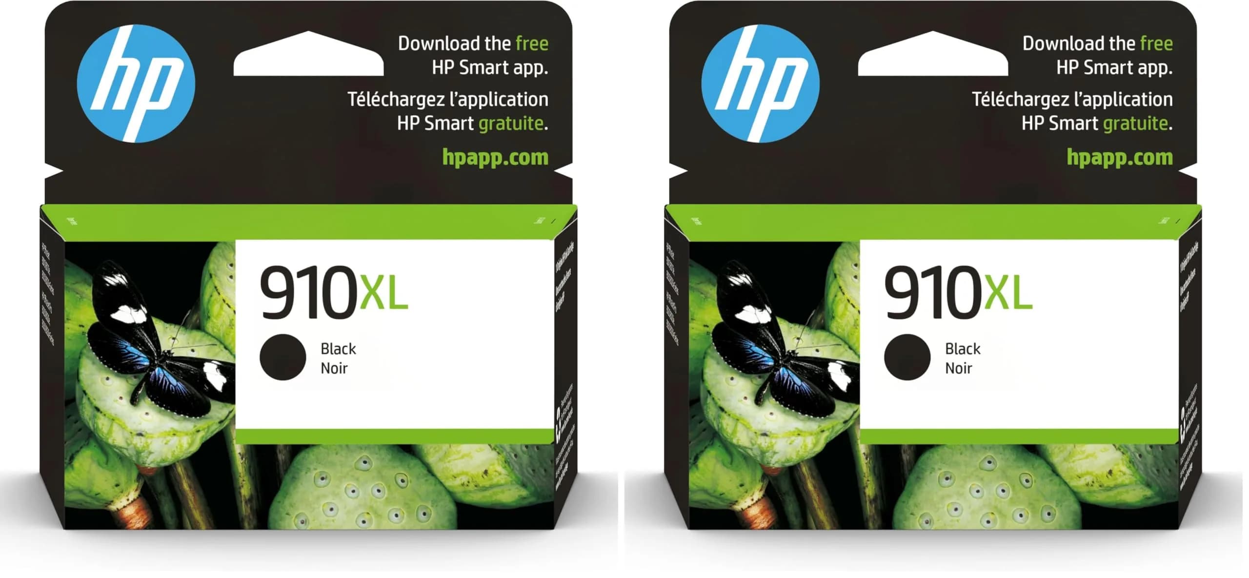 HP 910XL Black High-Yield Ink Cartridge 2-Pack | Fade-Resistant Documents & Brilliant Images — Black