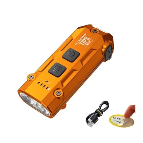 Nitecore TIP3 Rechargeable Keychain Flashlight, 720 Lumens, 3 Color Temps, USB-C, Orange | EDC Pocket Light thumbnail 1