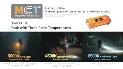 Nitecore TIP3 Rechargeable Keychain Flashlight, 720 Lumens, 3 Color Temps, USB-C, Orange | EDC Pocket Light thumbnail 3