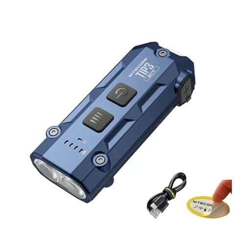 Nitecore TIP3 Rechargeable Keychain Flashlight Blue | 720 Lumens, 3 Color Temps, USB-C, 100yd Beam thumbnail 1