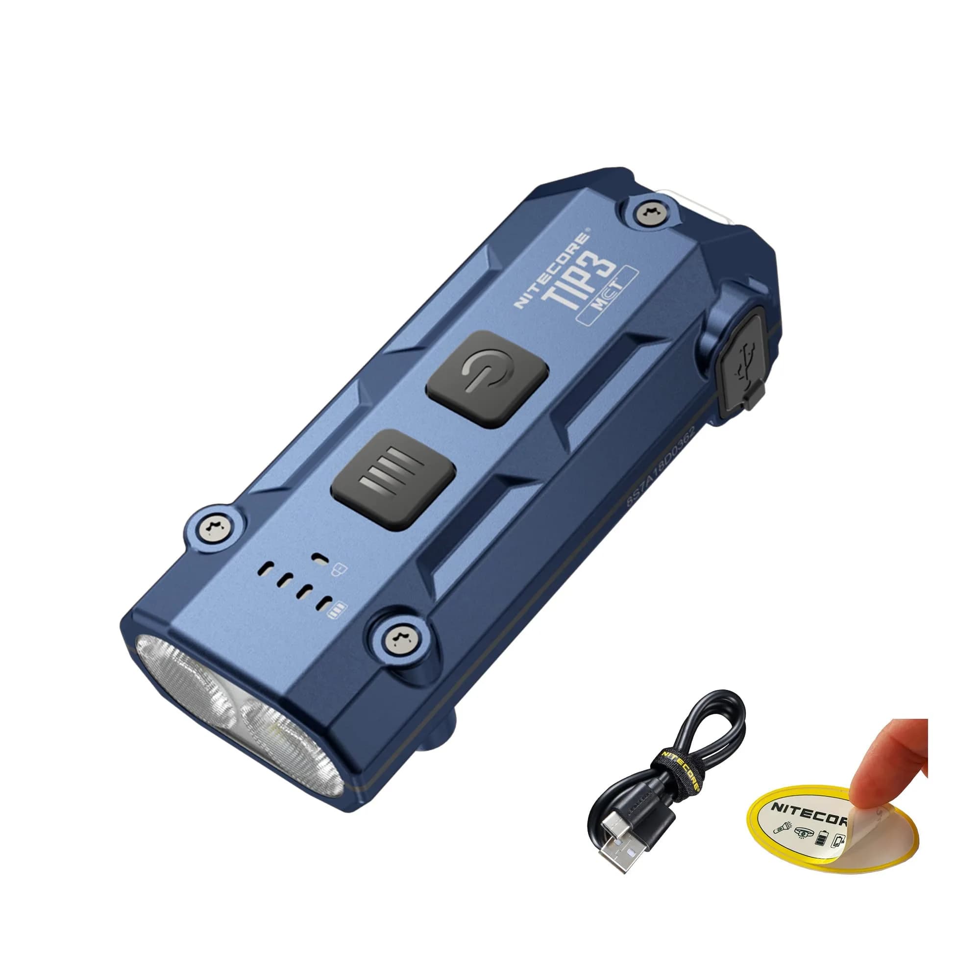 Nitecore TIP3 Rechargeable Keychain Flashlight Blue | 720 Lumens, 3 Color Temps, USB-C, 100yd Beam - main product image