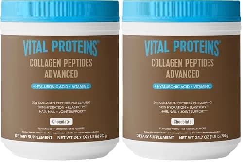 Vital Proteins Collagen Peptides Advanced Chocolate Powder 1.44 kg (49.4 oz) | Hydrolyzed Peptides with Hyaluronic Acid & Vitamin C thumbnail 1