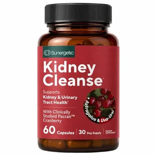 Sunergetic Kidney Cleanse Supplement with Cranberry Extract 120 Vegetarian Capsules (60 Count Pack of 2) | Supports Healthy Kidneys & Urinary Tract thumbnail 1