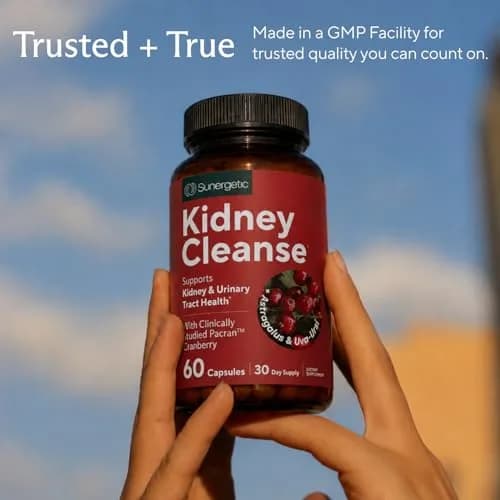 Sunergetic Kidney Cleanse Supplement with Cranberry Extract 120 Vegetarian Capsules (60 Count Pack of 2) | Supports Healthy Kidneys & Urinary Tract thumbnail 8