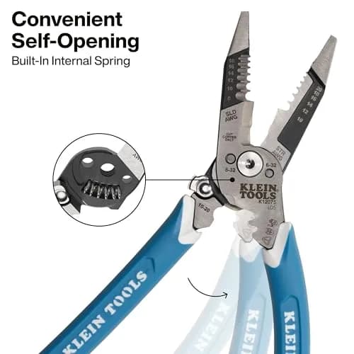 Klein Tools K12075 Heavy-Duty Wire Stripper 8-18 AWG Solid / 10-20 AWG Stranded | Precision Electrical Cable Stripping Tool thumbnail 5