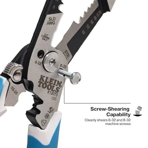Klein Tools K12075 Heavy-Duty Wire Stripper 8-18 AWG Solid / 10-20 AWG Stranded | Precision Electrical Cable Stripping Tool thumbnail 7