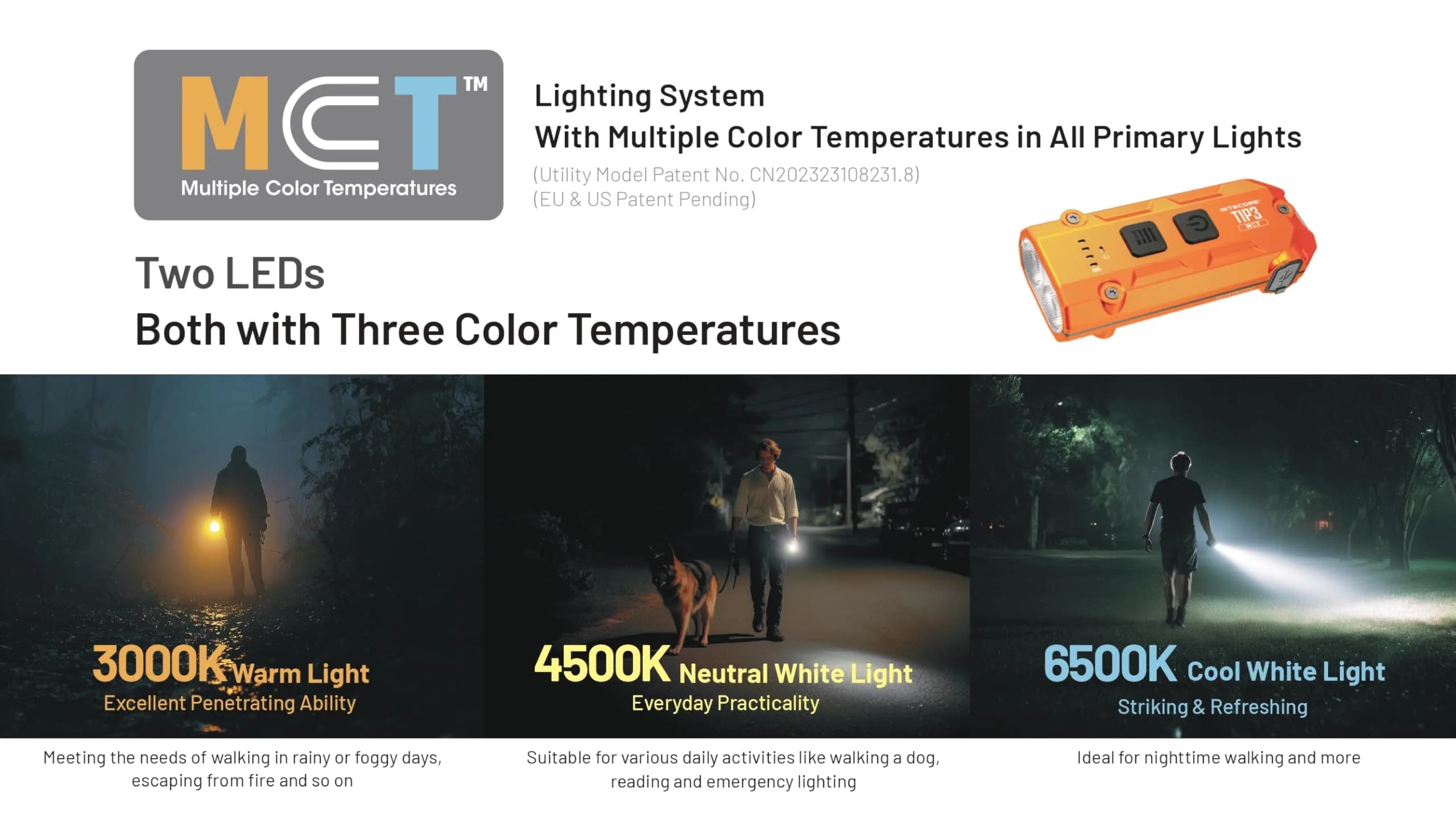 Nitecore TIP3 Rechargeable Keychain Flashlight 720 Lumens | Black, 3 Color Temps, USB-C - view 3