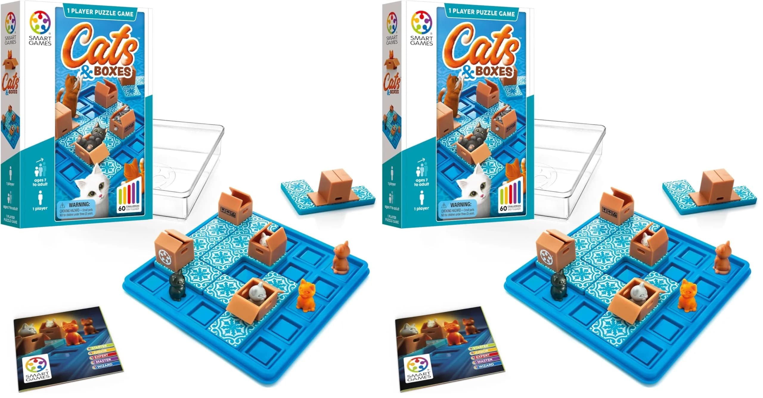 SmartGames Cats & Boxes Logic Puzzle Game 2-Pack | Award-Winning Educational Toy for Ages 7+ — 2-Pack