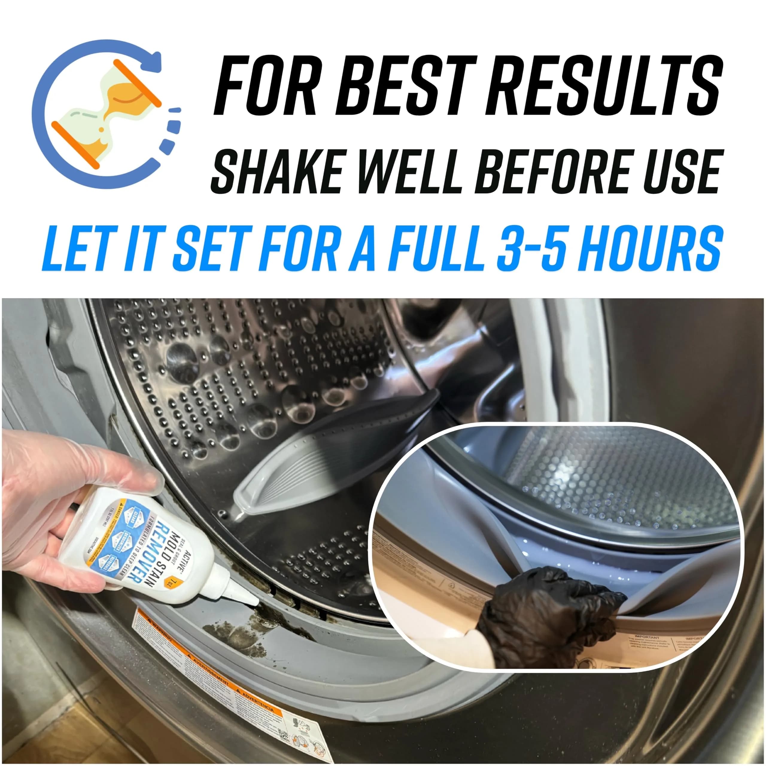 ACTIVE Mold Stain Remover Gel Cleaner for Washing Machine Seal, Grout, Shower, Caulk - 205ml (7 Fl Oz) - view 8